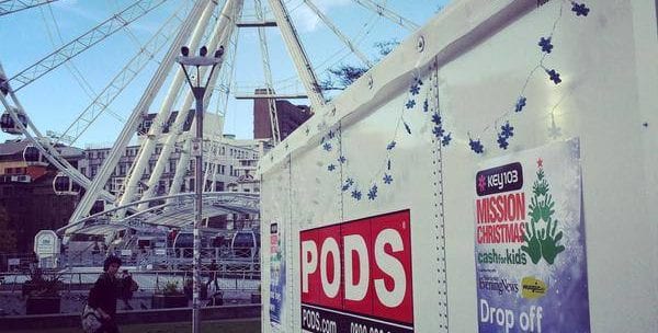 PODS Storage Container at an Event in Manchester Piccadilly Gardens