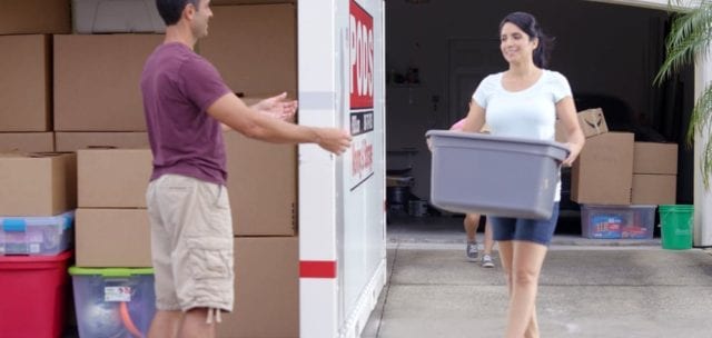 Stress free moving - PODS Removals and Storage Containers being loaded