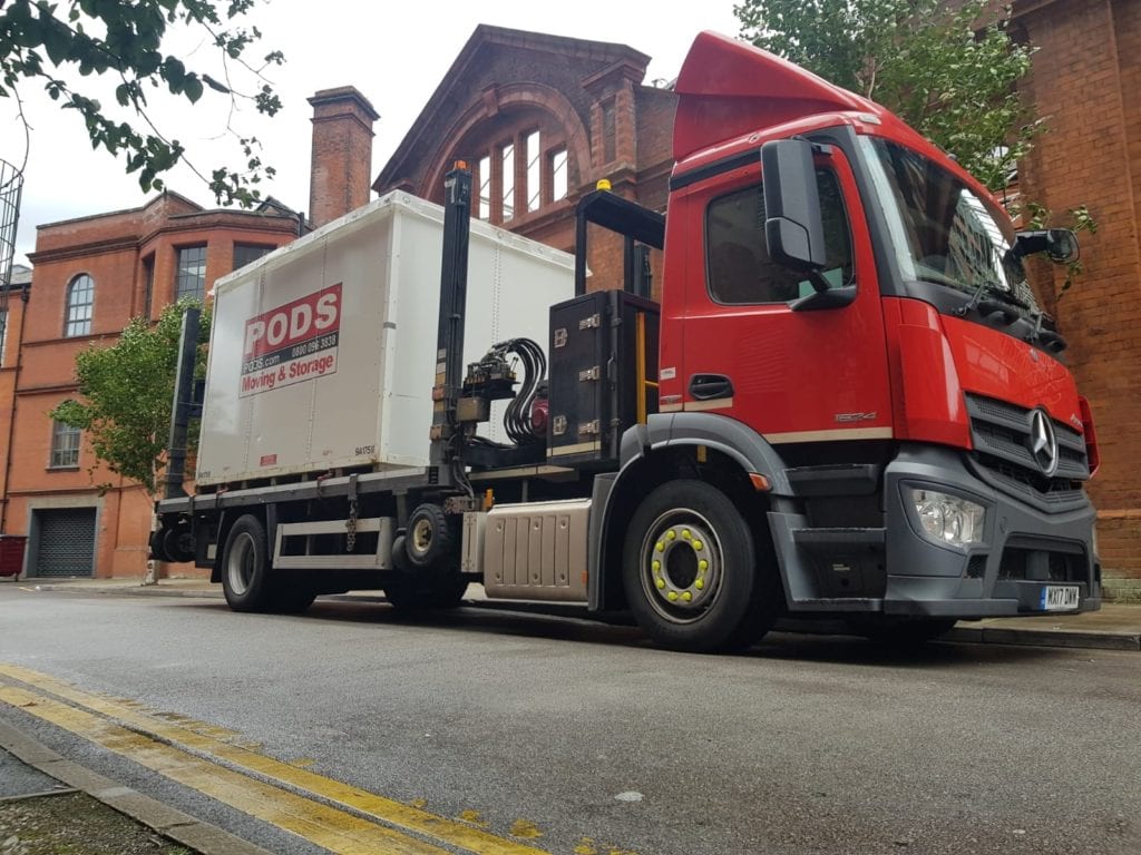 PODS Container Truck - moving in Manchester