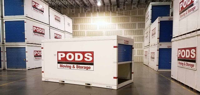 PODS Containers in Warehouse - Manchester self storage depot - Stockport covered