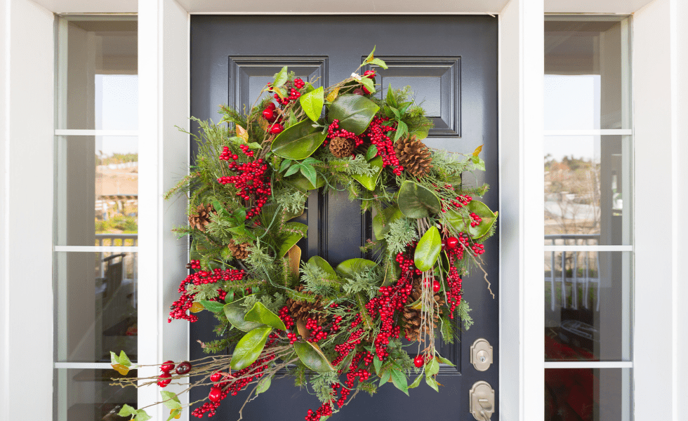 Christmas decoration ideas for front door wreath